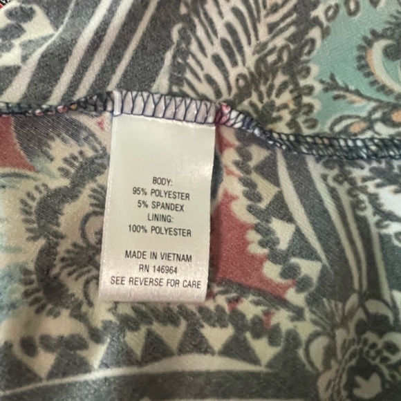 Floral Patterned Red and Navy Dress Size 1X - Picture 9 of 10